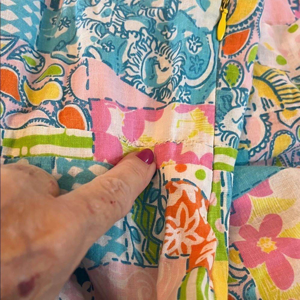 Lilly Pulitzer Gynneth Loco Patch Strapless Patchwork Dress Size 2 - Picture 9 of 9